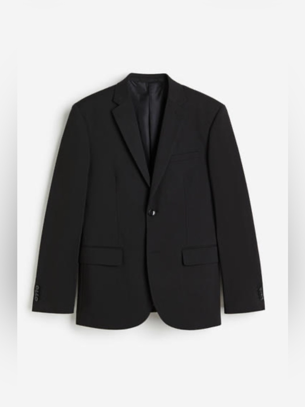 Men's Classic Black Slim Fit Single-Breasted Blazer